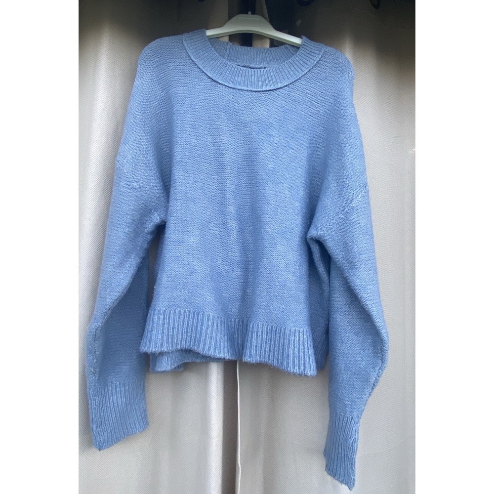 American Eagle Outfitters Knit Sweater Women's Size XL Light Blue Oversized Boxy